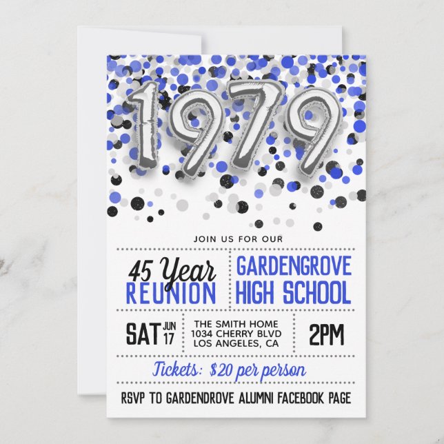 1979 High School College Reunion Invitation (Front)