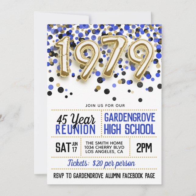 1979 High School College Reunion Invitation (Front)