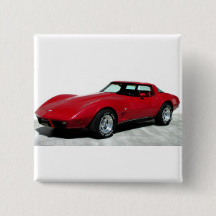 1979 Red Classic Car 15 Cm Square Badge