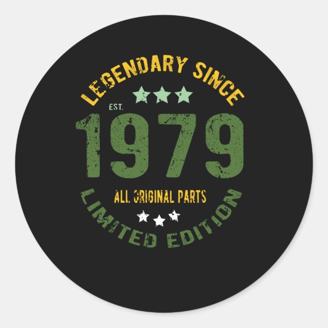 1979 Vintage Birthday Classic Round Sticker (Front)