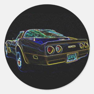 1980 Corvette Classic Round Sticker