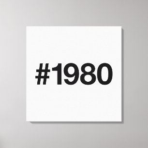 1980 Hashtag 45 Birthday Anniversary Canvas Print
