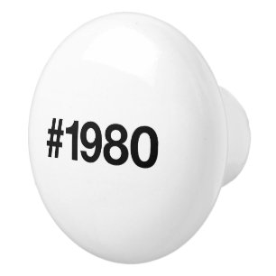 1980 Hashtag 45 Birthday Anniversary Ceramic Knob