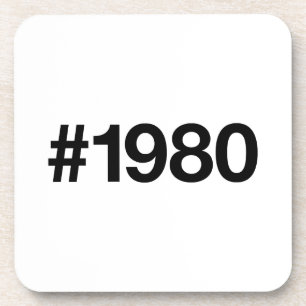 1980 Hashtag 45 Birthday Anniversary Coaster