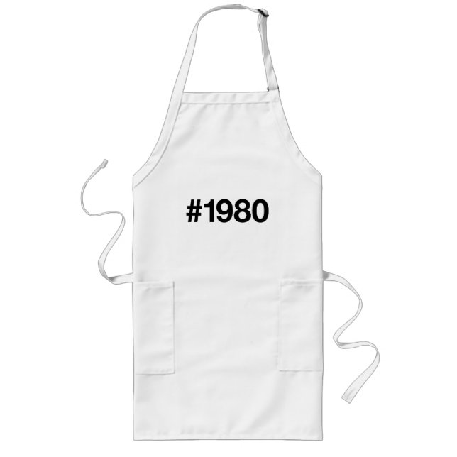 1980 Hashtag 45 Birthday Anniversary Long Apron (Front)