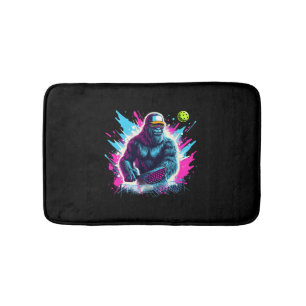 1980s Bigfoot Sasquatch Playing Pickleball 2 Bath Mat