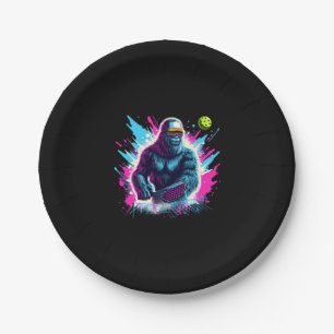 1980s Bigfoot Sasquatch Playing Pickleball 2 Paper Plate