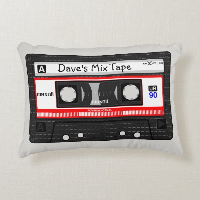 1980s Cassette Mix Tape Pillow (Front)