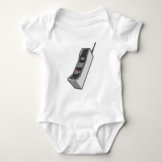 1980s Cellphone Baby Bodysuit (Front)