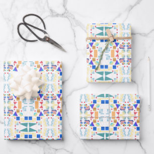 1980s classic Geometric abstract pattern vintage Wrapping Paper Sheet