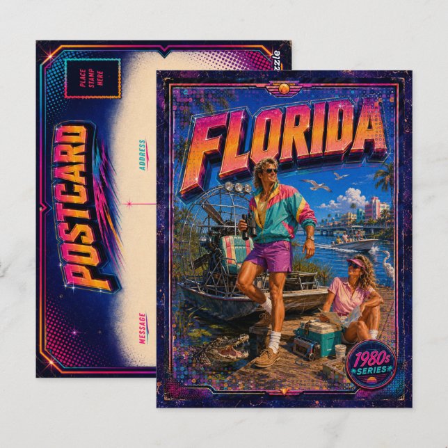 1980s Florida Postcard 80s Retro (Front/Back)