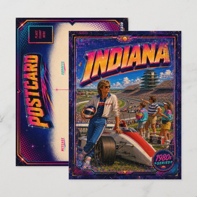 1980s Indiana Postcard 80s Retro (Front/Back)