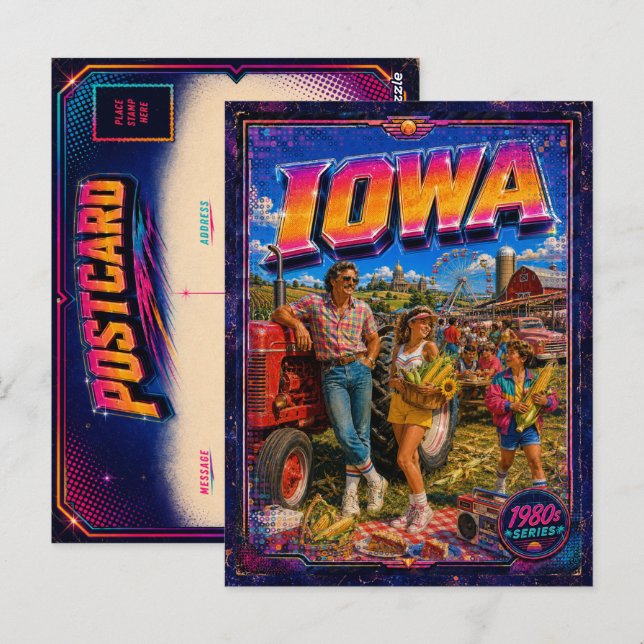 1980s Iowa Postcard 80s Retro (Front/Back)