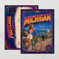 1980s Michigan Postcard 80s Retro