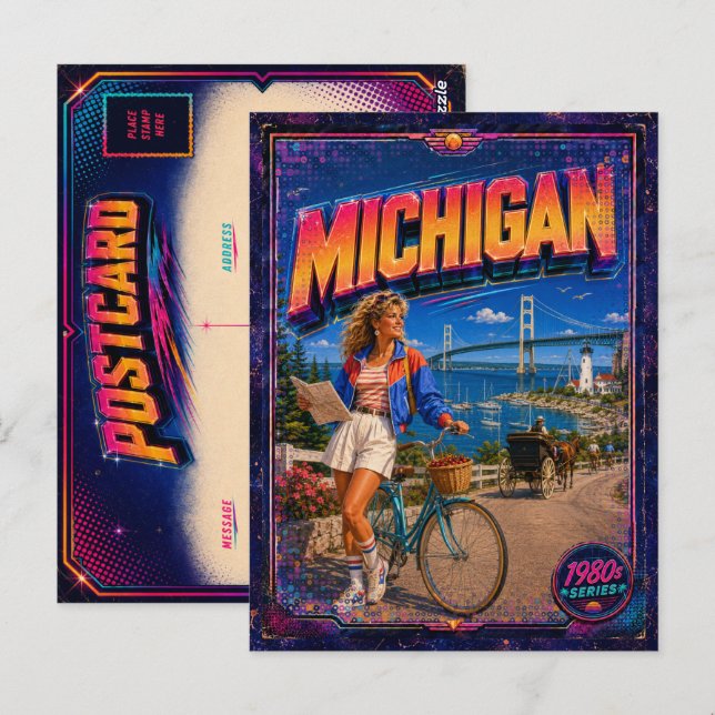 1980s Michigan Postcard 80s Retro (Front/Back)