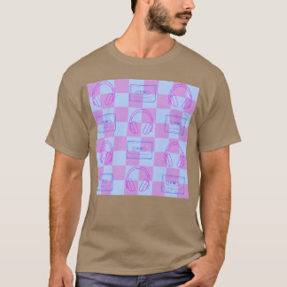 1980s Music Checkerboard blue and purple T-Shirt