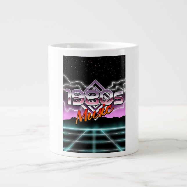 1980s Music Large Coffee Mug (Front)