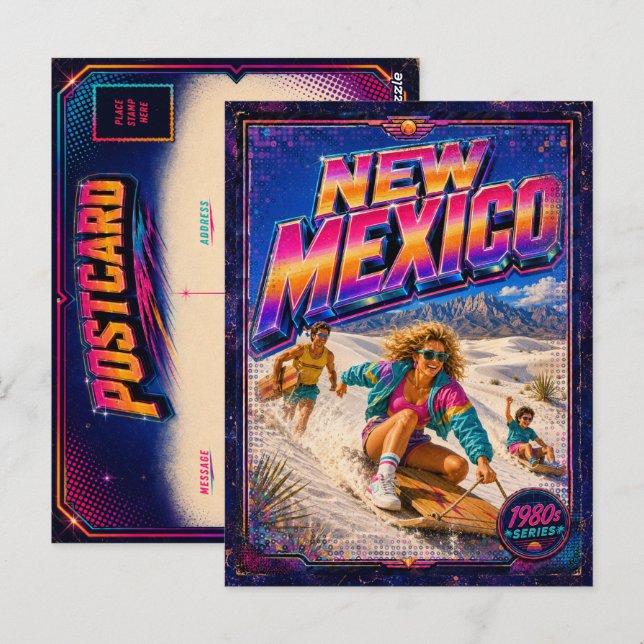 1980s New Mexico Postcard 80s Retro (Front/Back)