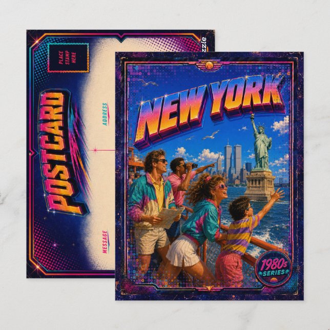 1980s New York Postcard 80s Retro (Front/Back)