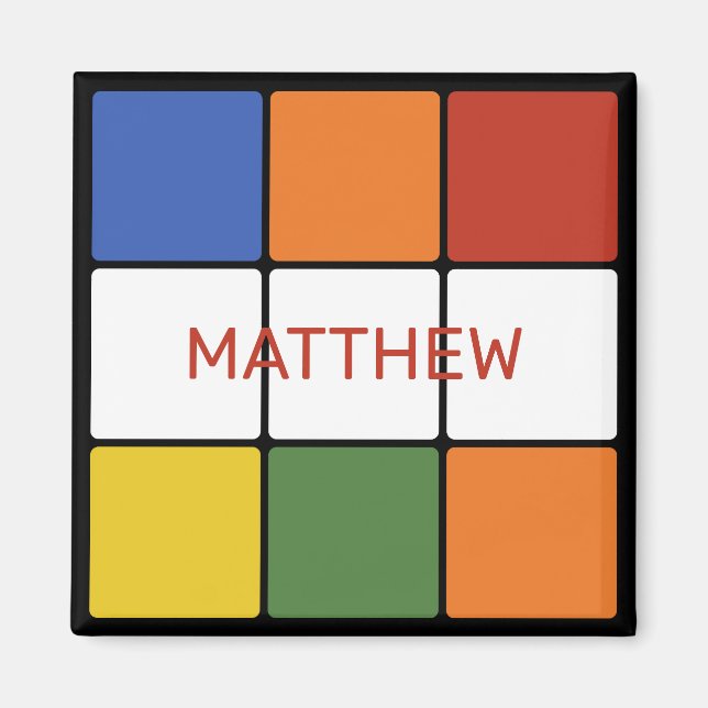 1980s Puzzle Cube Game Toy Personalised Magnet (Front)