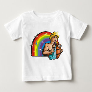 1980s Rainbow with Aquarius Man with Water Vase Baby T-Shirt