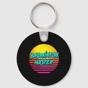 1980s Retro Badminton Master  Key Ring