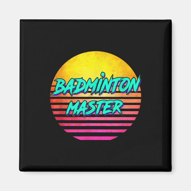 1980s Retro Badminton Master  Magnet (Front)