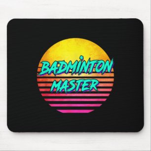 1980s Retro Badminton Master  Mouse Pad
