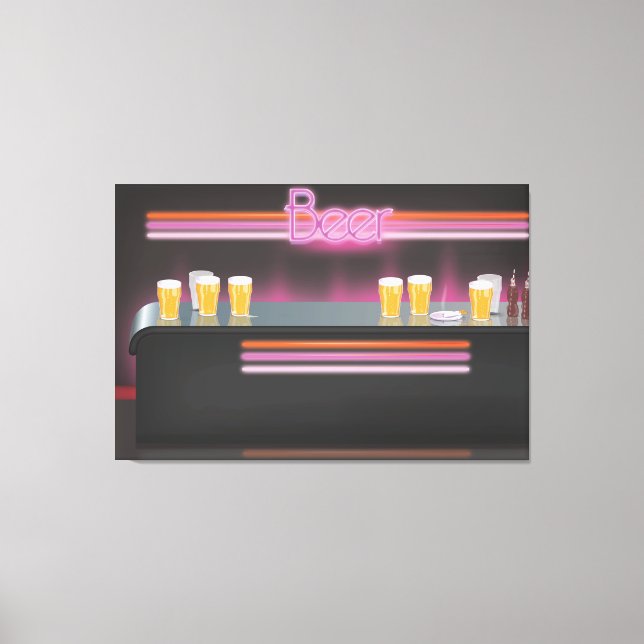1980s Retro Bar Canvas Print (Front)