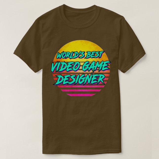 1980s Retro Video Game Designer Gift T-Shirt (Design Front)