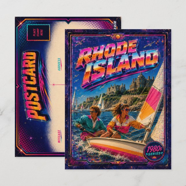 1980s Rhode Island Postcard 80s Retro (Front/Back)