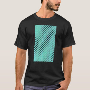 1980's Small Polkadot Geometric Pattern Aqua And B T-Shirt