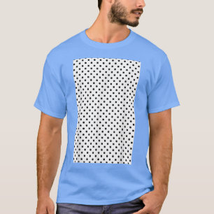 1980s SMALL POLKADOT GEOMETRIC PATTERN WHITE AND B T-Shirt