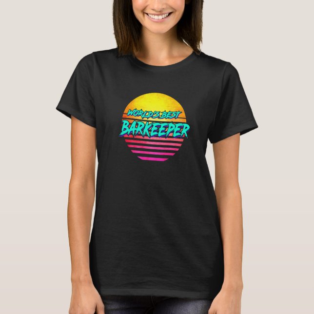 1980s Style Bartender  Idea For Barkeeper T-Shirt (Front)