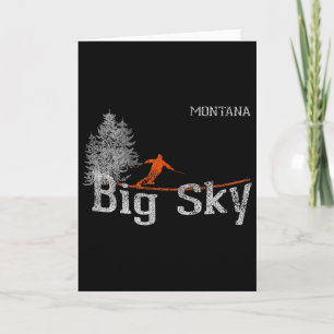 1980s Style Big Sky Montana Vintage Skiing T Shirt Card