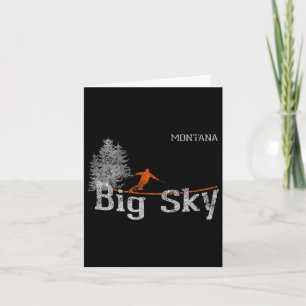 1980s Style Big Sky Montana Vintage Skiing T Shirt Card