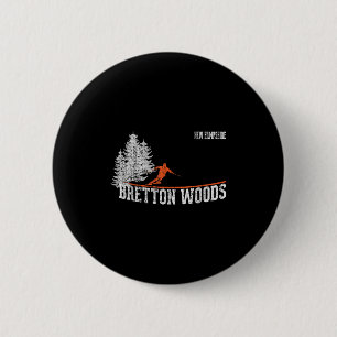 1980s Style Bretton Woods Nh Vintage Skiing  6 Cm Round Badge