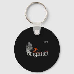 1980s Style Brighton Utah Vintage Skiing Key Ring