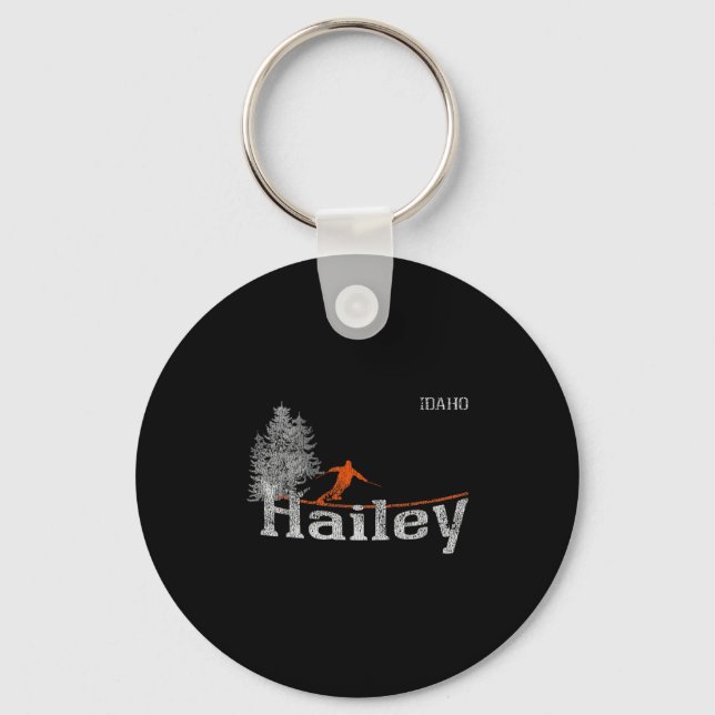 1980s Style Hailey Idaho Vintage Skiing  Key Ring (Front)