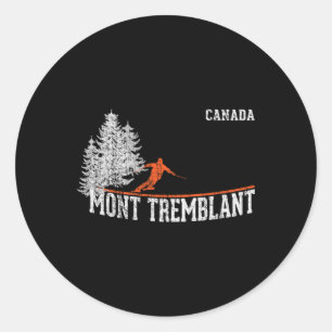 1980s Style Mont Tremblant Can. Vintage Skiing  Classic Round Sticker