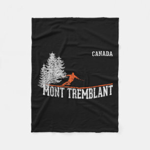 1980s Style Mont Tremblant Can. Vintage Skiing  Fleece Blanket