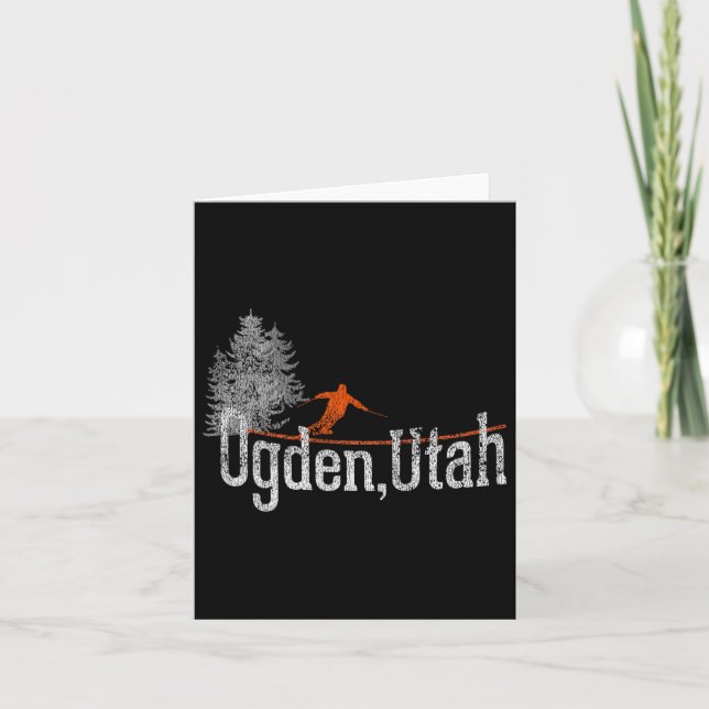 1980s Style Ogden Utah Vintage Skiing  Card (Front)