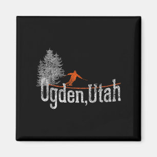 1980s Style Ogden Utah Vintage Skiing  Magnet