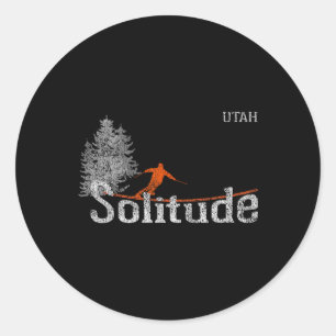 1980s Style Solitude Utah Vintage Skiing  Classic Round Sticker