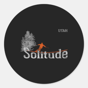 1980s Style Solitude Utah Vintage Skiing Classic Round Sticker