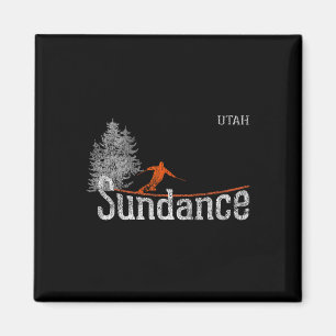 1980s Style Sundance Utah Vintage Skiing Magnet