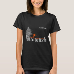 1980s Style Whitefish Montana Vintage Skiing T-Shirt