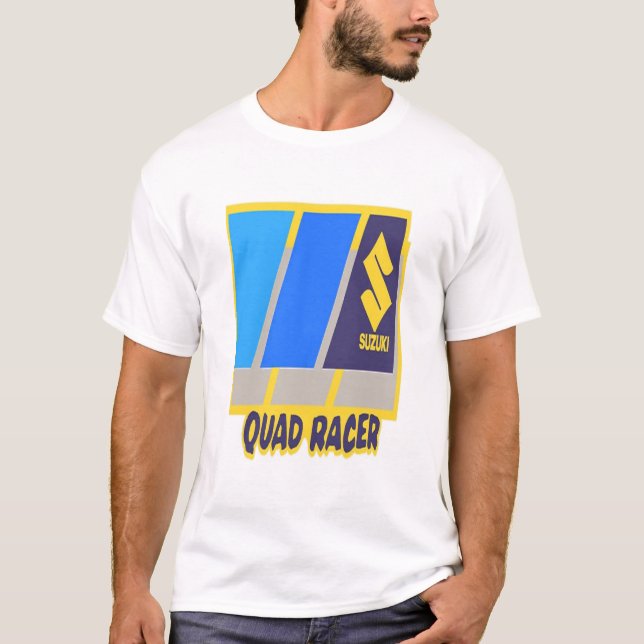 1980's Suzuki Quad Racer Reproduction Print T-Shirt (Front)