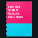1980s Theme Funny Notebook, Walkman & Swatch Watch Notebook<br><div class="desc">Funny notebook to use for all your daily reminders,  deep thoughts and grievances,  or for just taking notes at school and work. It makes a great gift.</div>