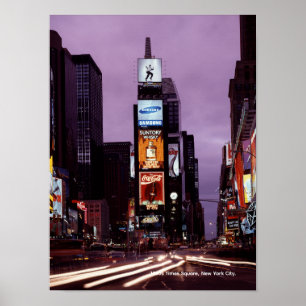 1980s Time lapse photo, Times Square New York city Poster
